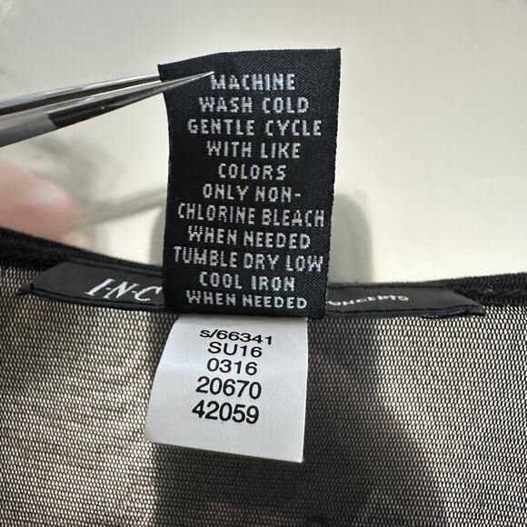 International Concepts Tank Tops Women Sz S Black V-Neck Chiffon Scarf Cardigan - Picture 6 of 6